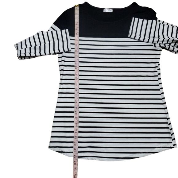 Simple Fun Womens Black Striped Long Sleeve Shirt - Picture 7 of 7